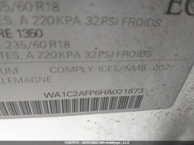 WA1C2AFP6HA021873 Audi 2.0t
