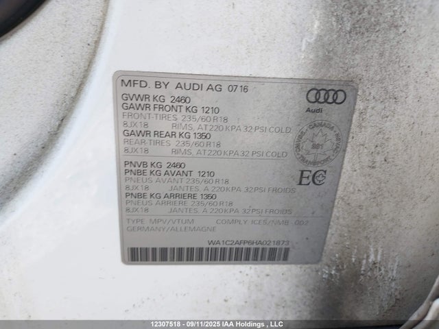 WA1C2AFP6HA021873 Audi 2.0t