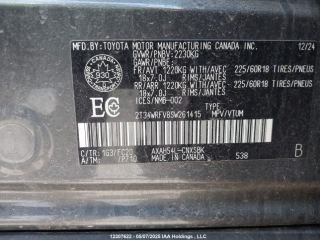 2T34WRFV8SW261415 Toyota RAV4 SE