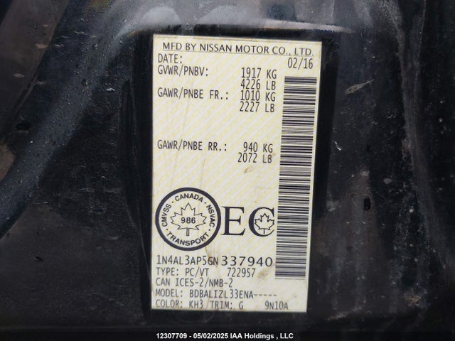 1N4AL3AP5GN337940 Nissan Altima