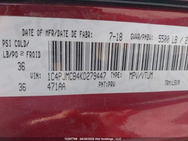 1C4PJMCB4KD279447 Jeep Cherokee North