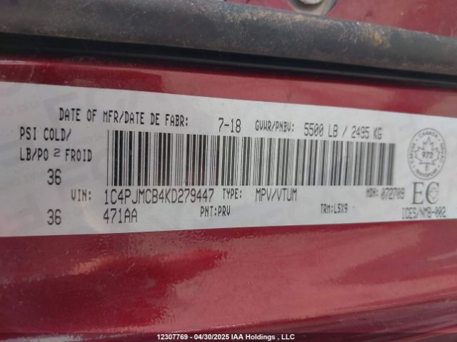 1C4PJMCB4KD279447 Jeep Cherokee North