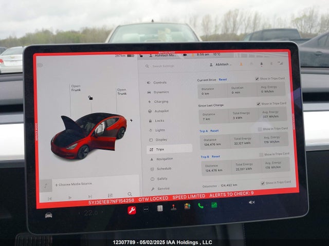 5YJ3E1EB7NF154258 Tesla MODEL 3