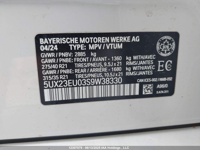 5UX23EU03S9W38330 BMW X5 Xdrive40i
