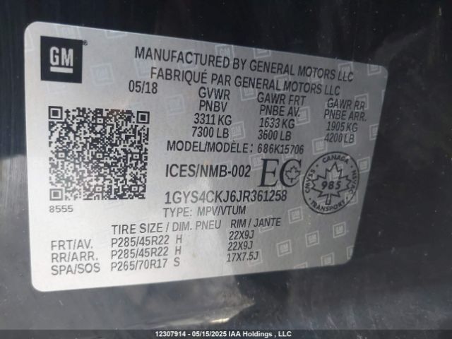1GYS4CKJ6JR361258 Cadillac l86 -sidi: spark ignition direct injection, vvt: variable valve timing, afm, e85 max, alum