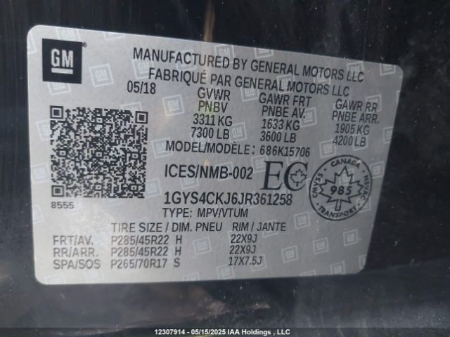 1GYS4CKJ6JR361258 Cadillac l86 -sidi: spark ignition direct injection, vvt: variable valve timing, afm, e85 max, alum