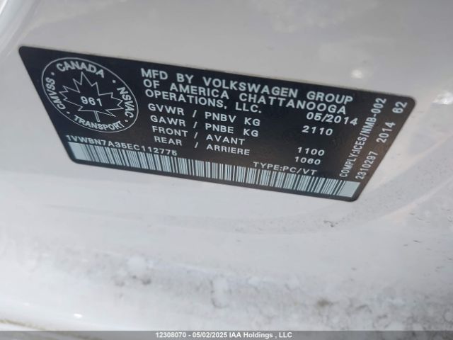 1VWBN7A35EC112775 Volkswagen 2014