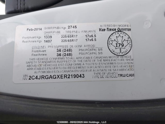 RAM 2014 2014 2C4JRGAGXER219043 Image 9