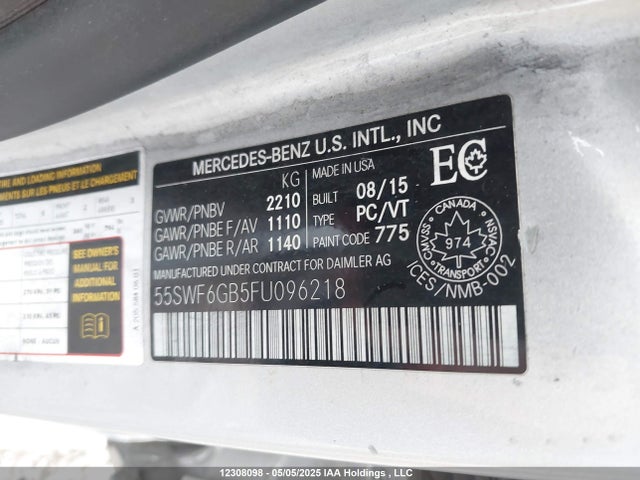 55SWF6GB5FU096218 Mercedes-Benz C-Class