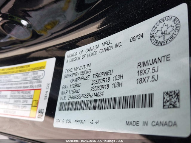 2HKRS6H78SH214634 Honda lfc3