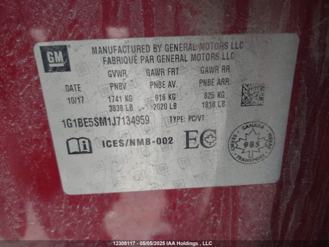 1G1BE5SM1J7134959 Chevrolet le2 -di: direct injection, vvt: variable valve timing, gen, alum