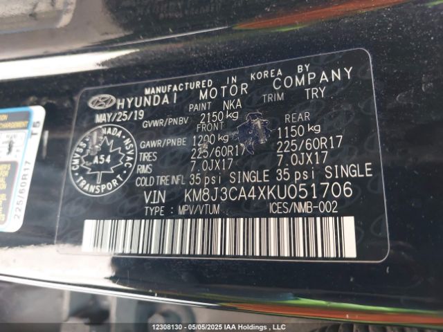 KM8J3CA4XKU051706 Hyundai gdi nu