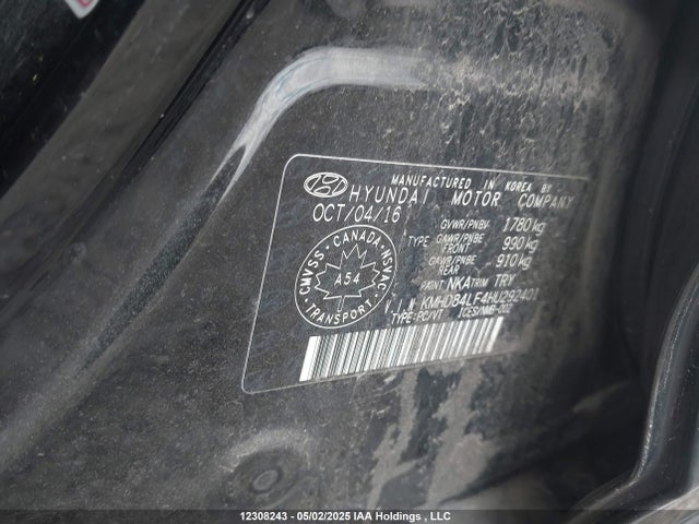 KMHD84LF4HU292401 Hyundai 2017