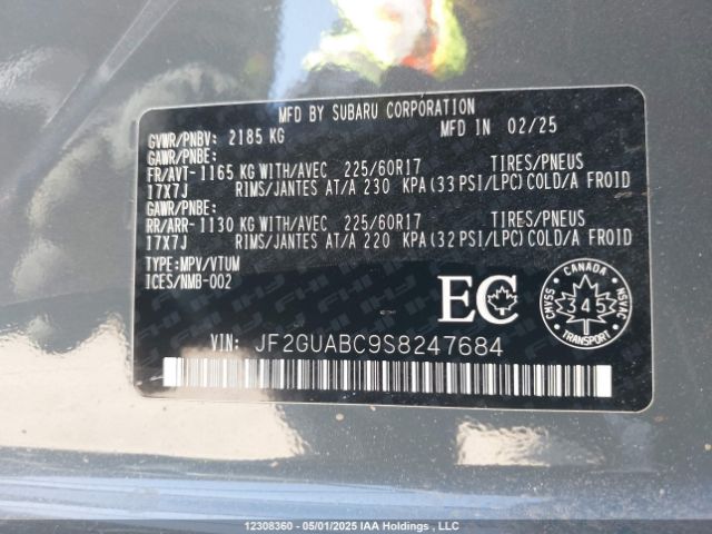 JF2GUABC9S8247684 Subaru na