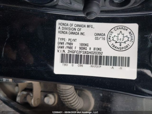 2HGFC2F5XGH020392 Honda Civic Lx