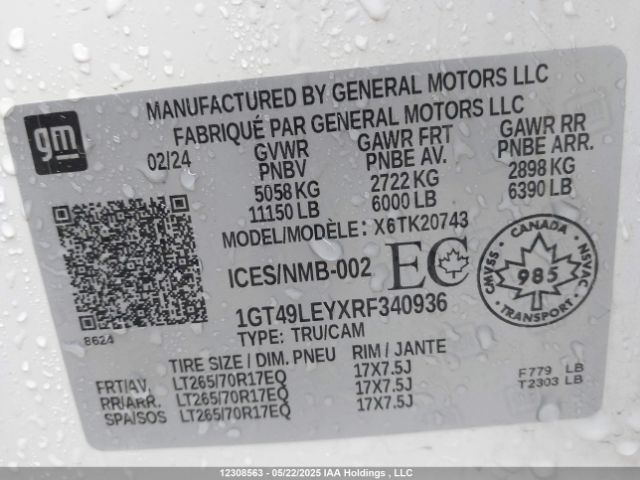 1GT49LEYXRF340936 GMC SIERRA 2500HD