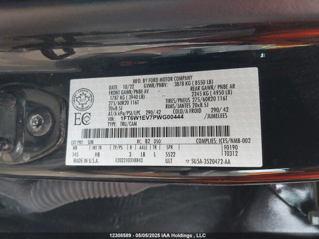1FT6W1EV7PWG00444 Ford F-150