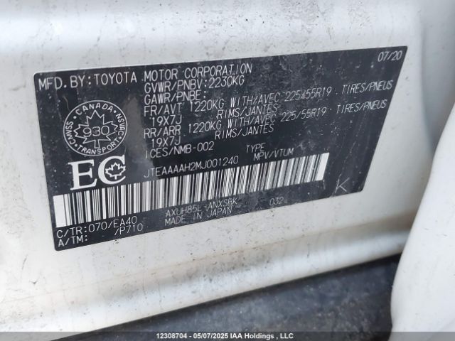 JTEAAAAH2MJ001240 Toyota a25a-fxs, 3nm+4nm