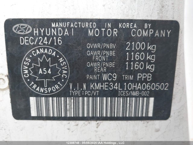 KMHE34L10HA060502 Hyundai gdi nu