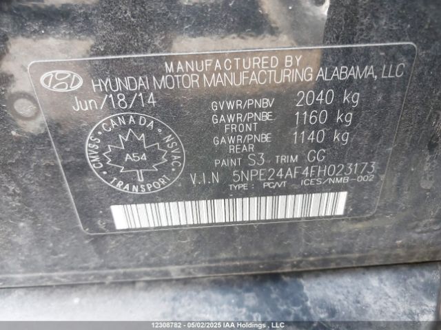 5NPE24AF4FH023173 Hyundai dohc gdi theta-ii