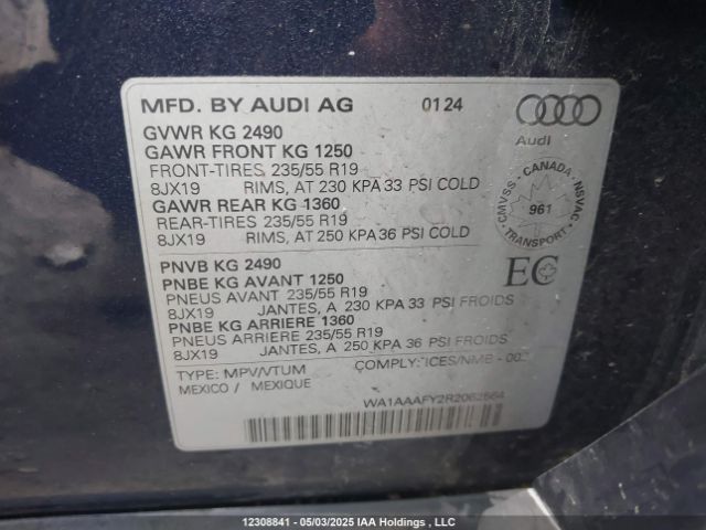 WA1AAAFY2R2062564 Audi Q5 Komfort 45