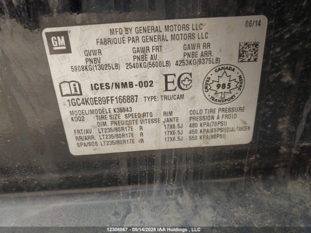 1GC4K0E89FF166887 Chevrolet Silverado K3500 Ltz