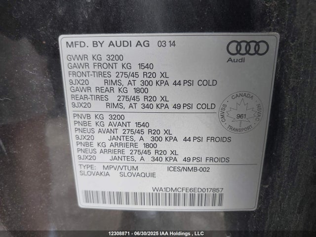 Audi Q7 2014 WA1DMCFE6ED017857 Image 9