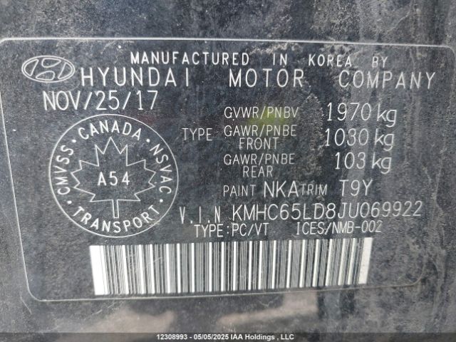 KMHC65LD8JU069922 Hyundai 2018