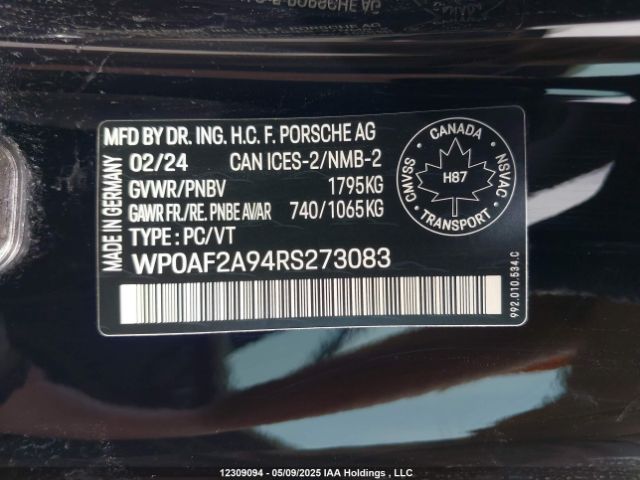 Porsche 911 2024 WP0AF2A94RS273083 Image 9