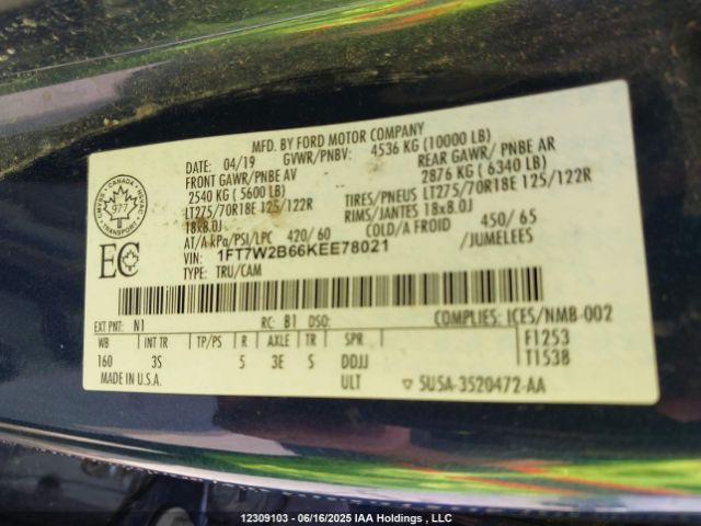 1FT7W2B66KEE78021 Ford F250 Super Duty