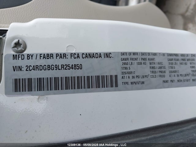 2C4RDGBG9LR254850 Dodge Grand Caravan