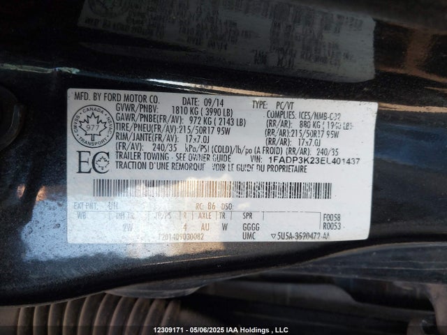 1FADP3K23EL401437 Ford 2014