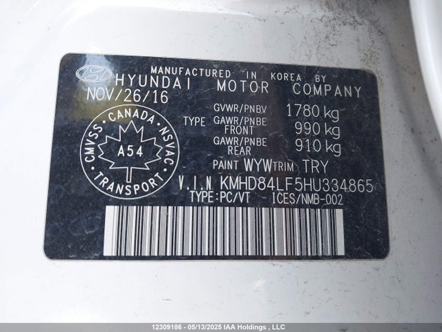 KMHD84LF5HU334865 Hyundai Elantra