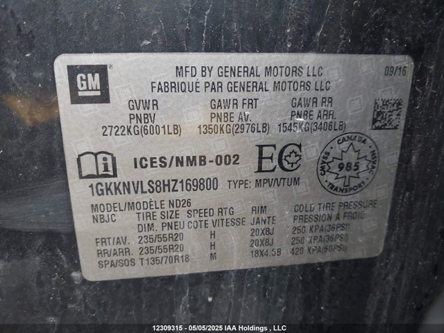 1GKKNVLS8HZ169800 GMC Acadia All Terrain