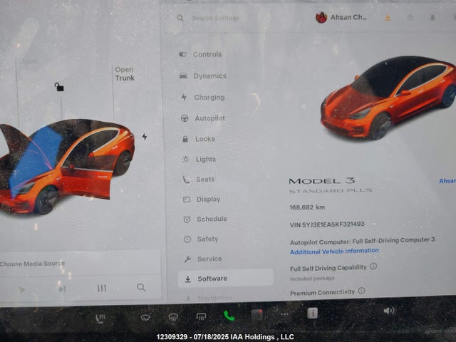 5YJ3E1EA5KF321493 Tesla 2019