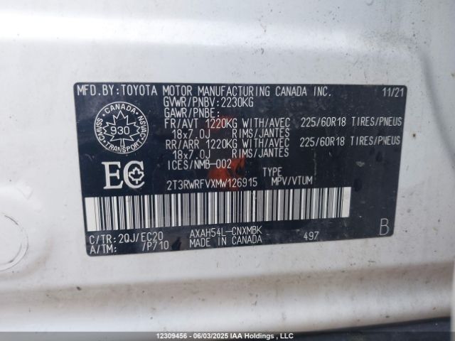 2T3RWRFVXMW126915 Toyota a25a-fxs, 3nm+4nm(ni)