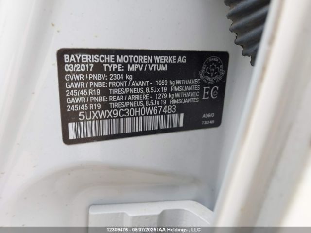 5UXWX9C30H0W67483 BMW X3