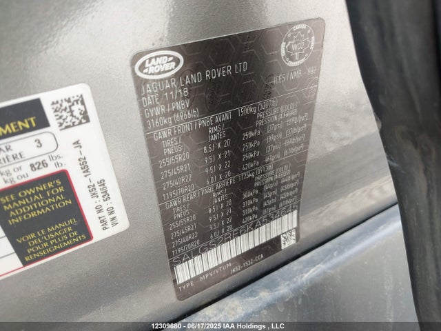 Land Rover aj133 s/c 2019 SALGS2RE6KA534645 Image 9