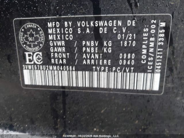 3VWE57BU2MM040564 Volkswagen tsi