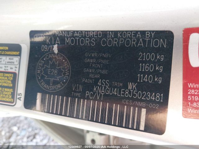 KNAGU4LE8J5023481 KIA Optima