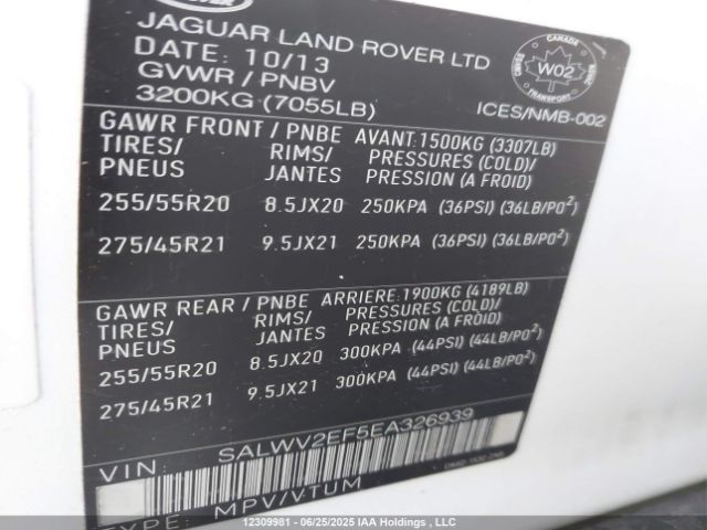 SALWV2EF5EA326939 Land Rover RANGE ROVER SPORT