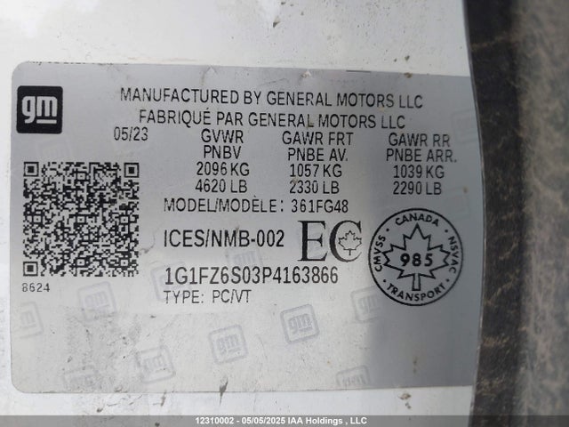 1G1FZ6S03P4163866 Chevrolet 2023