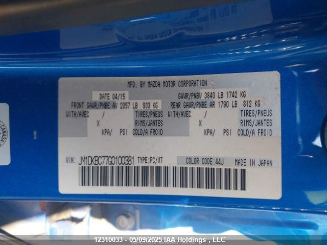 JM1DKBC77G0100381 Mazda Cx-3 Touring