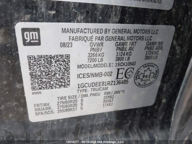1GCUDEE81RZ136485 Chevrolet lz0