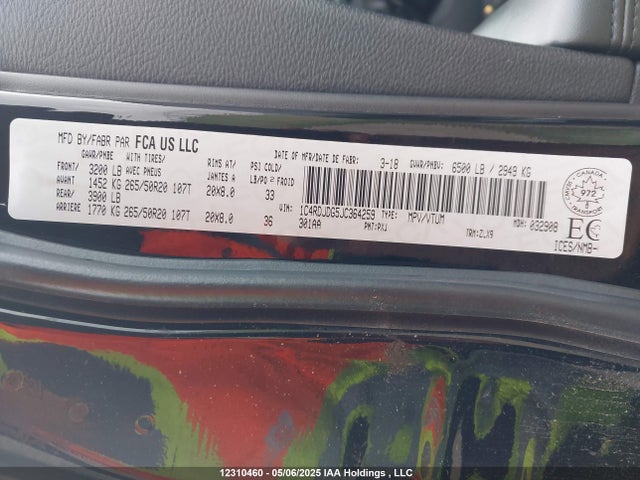 1C4RDJDG5JC364259 Dodge 2018