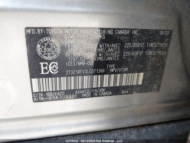 2T3Z1RFV3LC071366 Toyota RAV4 LE