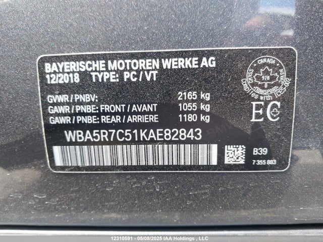 WBA5R7C51KAE82843 BMW 330I