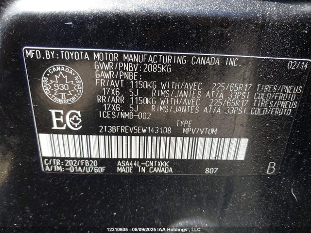 Toyota RAV4 LE 2014 2T3BFREV5EW143108 Image 9