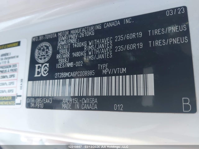 2023 Lexus Rx 350h მანქანა იყიდება აუქციონზე, vin: 2T2BBMCA6PC008985, აუქციონის ნომერი: 12310857