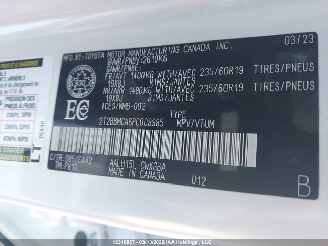 2023 Lexus Rx 350h მანქანა იყიდება აუქციონზე, vin: 2T2BBMCA6PC008985, აუქციონის ნომერი: 12310857